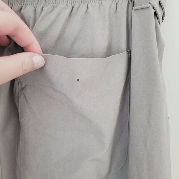 Athleta Skyline II Paper Bag Waist Pants in Light Grey Size 14 Tall - Picture 10 of 12